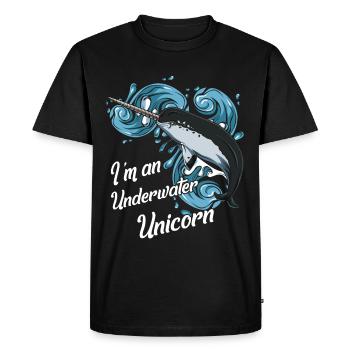 narwhal - Men's Premium Organic T-Shirt - black - Front - Nico (187cm)