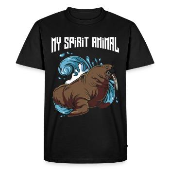 walrus - Men's Premium Organic T-Shirt - black - Front - Nico (187cm)