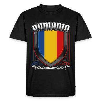Roumanie - T-shirt Premium bio Homme - noir - Devant - Nico (187cm)