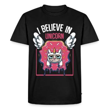 donut - Men's Premium Organic T-Shirt - black - Front - Nico (187cm)