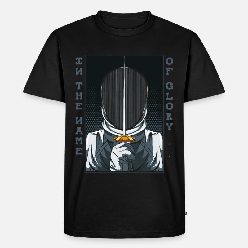 Fechten - Männer Premium Bio T-Shirt - Schwarz