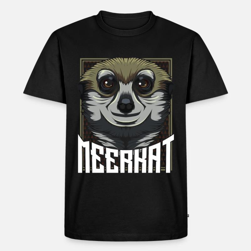 Erdmännchen - Männer Premium Bio T-Shirt - Schwarz