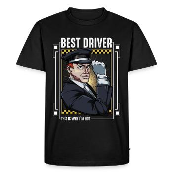 taxi - Men's Premium Organic T-Shirt - black - Front - Nico (187cm)