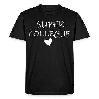 SUPER COLLÈGUE COEUR - T-shirt Premium bio Homme - noir - Devant - Nico (187cm)