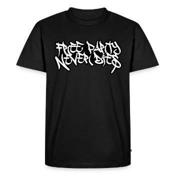 Free Party Never Dies - T-shirt Premium bio Homme - noir - Devant - Nico (187cm)