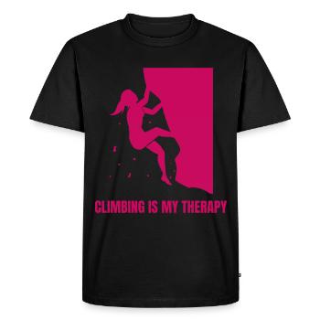 L’escalade est ma thérapie Bloc - T-shirt Premium bio Homme - noir - Devant - Nico (187cm)