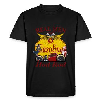 Hod Rod Voiture américaine et Muscle Cars Rockabilly - T-shirt Premium bio Homme - noir - Devant - Nico (187cm)