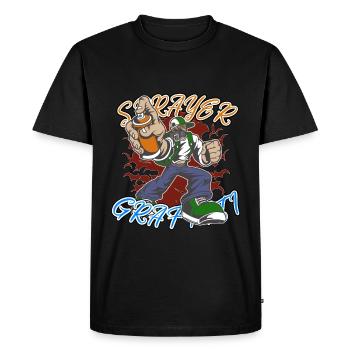 Graffiti Pulvérisateur Artiste Artiste Street Art - T-shirt Premium bio Homme - noir - Devant - Nico (187cm)