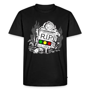 Feu tricolore reposer en toute tranquillité RIP - T-shirt Premium bio Homme - noir - Devant - Nico (187cm)