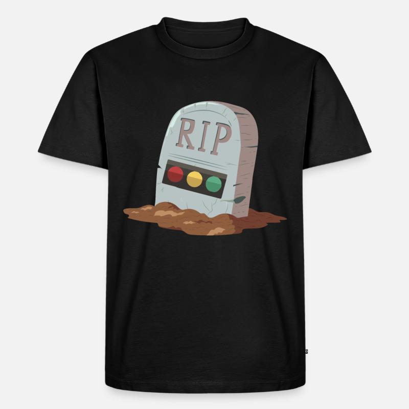 Ampel Ruhe in Frieden RIP - Männer Premium Bio T-Shirt - Schwarz
