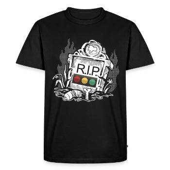Feu tricolore reposer en toute tranquillité RIP - T-shirt Premium bio Homme - noir - Devant - Nico (187cm)