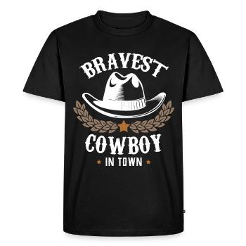 Cowboy Cowboys Rodeo Cowboys Gift Fun Ideas C - Men's Premium Organic T-Shirt - black - Front - Nico (187cm)