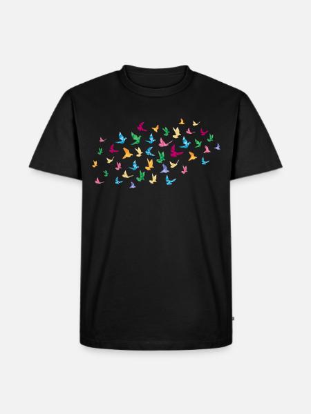 Origami Birds - Japanese Origami Cranes - Men's Premium Organic T-Shirt - black
