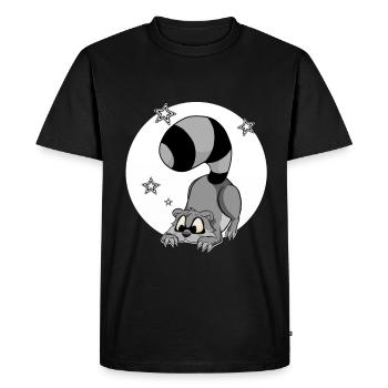 mignon raton laveur, chemise, chemise de couchage, sweat à capuche, bande dessinée - T-shirt Premium bio Homme - noir - Devant - Nico (187cm)