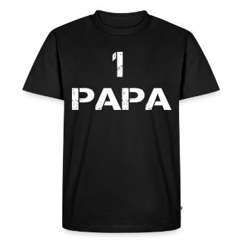 Daddy No 1 Chemise de fête des pères - T-shirt Premium bio Homme - noir - Devant - Nico (187cm)