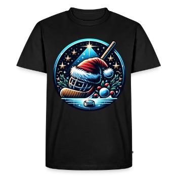 Hockey Players Winter - Men's Premium Organic T-Shirt - black - Front - Nico (187cm)
