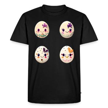 Œufs colorés peints pour Pâques - T-shirt Premium bio Homme - noir - Devant - Nico (187cm)