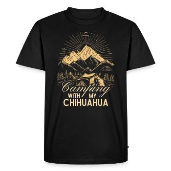 Chihuahua Camping Hiking Outdoor - Men's Premium Organic T-Shirt - black - Front - Nico (187cm)