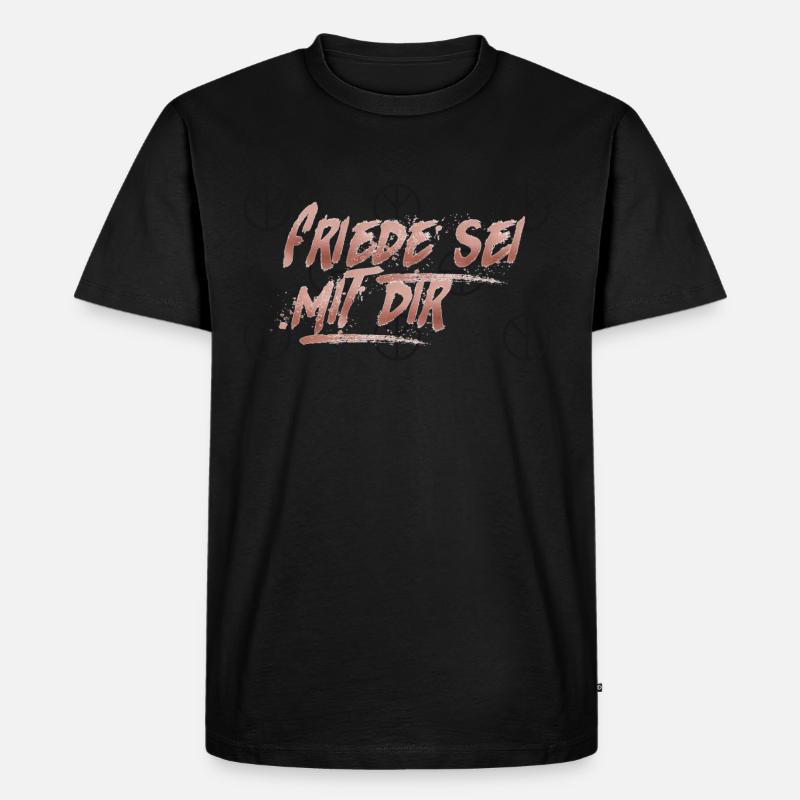 Friede sei mit dir - Männer Premium Bio T-Shirt - Schwarz