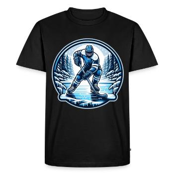 Hockey Players Winter - Men's Premium Organic T-Shirt - black - Front - Nico (187cm)