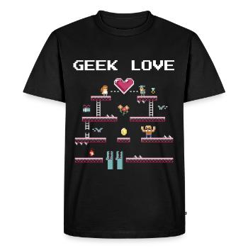 Geek Love Retro Pixel - T-shirt Premium bio Homme - noir - Devant - Nico (187cm)