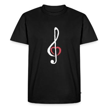 Musique cadeau instrument musique amour chanson musique - T-shirt Premium bio Homme - noir - Devant - Nico (187cm)