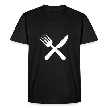 Food gift meal cutlery knife fork - Men's Premium Organic T-Shirt - black - Front - Nico (187cm)
