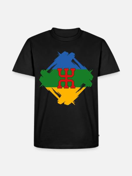 Amazigh-Flagge | Imazighen Berber Maghreb - Männer Premium Bio T-Shirt - Schwarz