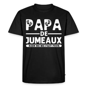 Papa de jumeaux humour père cadeau - T-shirt Premium bio Homme - noir - Devant - Nico (187cm)