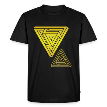 Optical Illusion Triangle - Men's Premium Organic T-Shirt - black - Front - Nico (187cm)