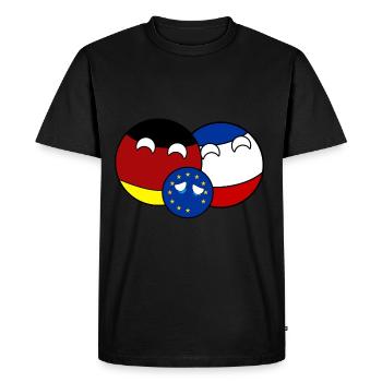 Countryball Germany France EU - Brexit - Männer Premium Bio T-Shirt - Schwarz - Vorne - Nico (187cm)
