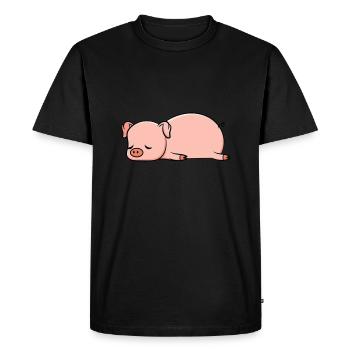 Cochon endormi - bande dessinée - T-shirt Premium bio Homme - noir - Devant - Nico (187cm)