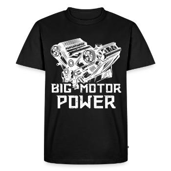 Moteur bloc moteur voiture 8 cylindres US car - T-shirt Premium bio Homme - noir - Devant - Nico (187cm)