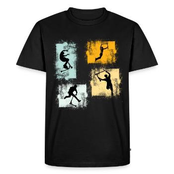 trottinette freestyle - T-shirt Premium bio Homme - noir - Devant - Nico (187cm)