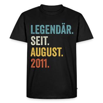 11 ans légendaires depuis août 2011 11ème anniversaire - T-shirt Premium bio Homme - noir - Devant - Nico (187cm)