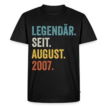 15 ans légendaires depuis août 2007 15ème anniversaire - T-shirt Premium bio Homme - noir - Devant - Nico (187cm)