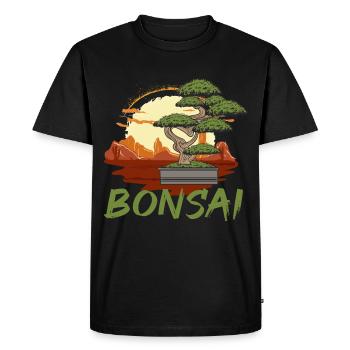 Japanese Bonsai - Men's Premium Organic T-Shirt - black - Front - Nico (187cm)