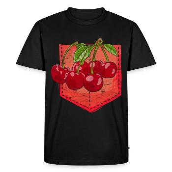 Cherry Lover Fruit Gift Chest Bag Cherry - Men's Premium Organic T-Shirt - black - Front - Nico (187cm)
