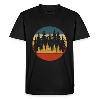 Retro Forest Nature Design - Men's Premium Organic T-Shirt - black - Front - Nico (187cm)