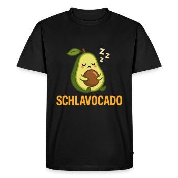 Schlavocado Avocado Sleeping Humor - Men's Premium Organic T-Shirt - black - Front - Nico (187cm)
