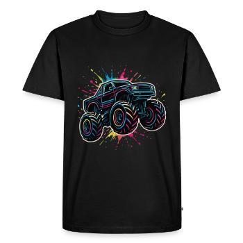 Monster Truck Neon Colors - Men's Premium Organic T-Shirt - black - Front - Nico (187cm)
