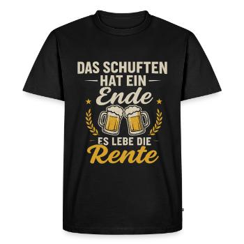 The toiling has come to an end - Long live the pension - Men's Premium Organic T-Shirt - black - Front - Nico (187cm)