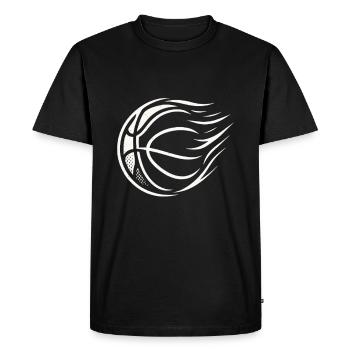 Conception de ballon de flamme de basket-ball - T-shirt Premium bio Homme - noir - Devant - Nico (187cm)