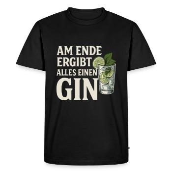 En fin de compte, tout fait un gin - T-shirt Premium bio Homme - noir - Devant - Nico (187cm)