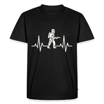 Battement de cœur des pompiers – les pompiers en action - T-shirt Premium bio Homme - noir - Devant - Nico (187cm)