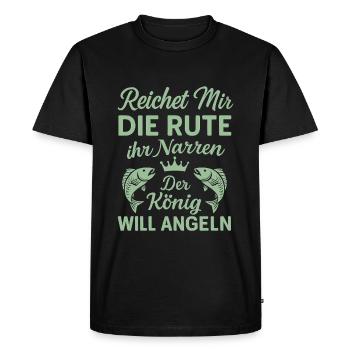 Roi de la pêche – Donnez-moi la canne ! - T-shirt Premium bio Homme - noir - Devant - Nico (187cm)