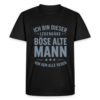 Legendary Evil Old Man Saying Design - Men's Premium Organic T-Shirt - black - Front - Nico (187cm)