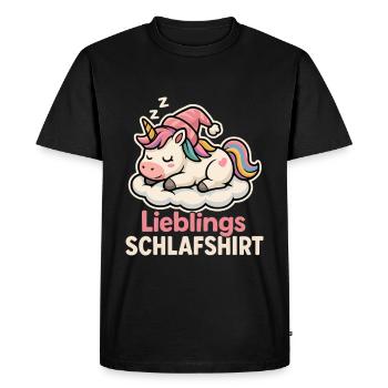 Favorite Sleep Shirt – Unicorn Pyjama Design - Men's Premium Organic T-Shirt - black - Front - Nico (187cm)