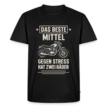Motorcycle against stress – two wheels remedy - Men's Premium Organic T-Shirt - black - Front - Nico (187cm)