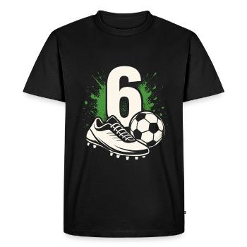 Football numéro 6 - Conception de football pour enfants - T-shirt Premium bio Homme - noir - Devant - Nico (187cm)